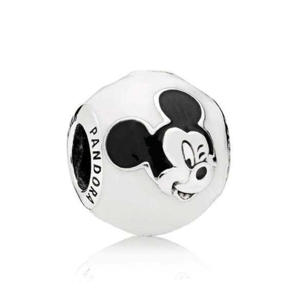 PandoraDisney Expressive Mickey Charm White & Black Enamel